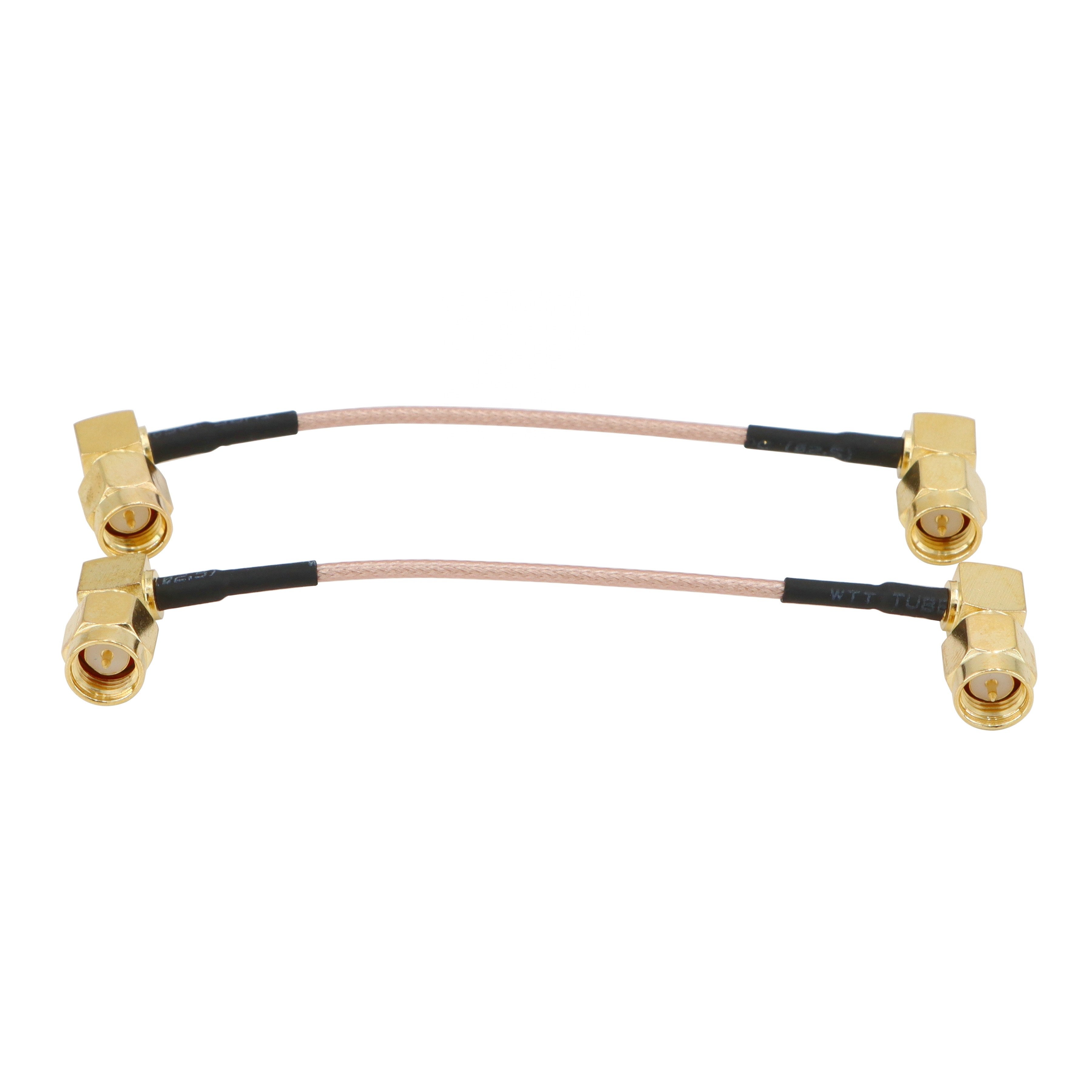 RG178 SMA Male Right Angle to SMA Male Right Angle Coaxial RF Cable for 2G 3G 4G Antenna Wireless Network Router